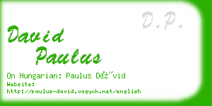 david paulus business card